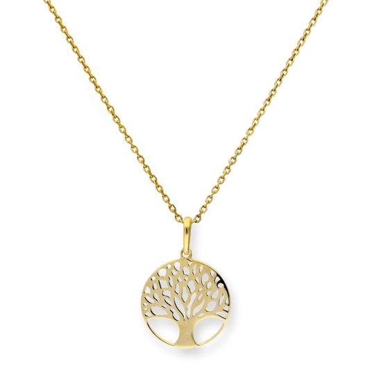 Collier pendentif arbre de vie en or 9 carats