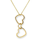 Collier avec pendentif triple cœur entrelacé en or 9 carats