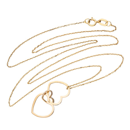 Collier avec pendentif triple cœur entrelacé en or 9 carats