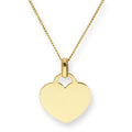 Collier pendentif cœur gravable en or 9 carats de 40 à 45 cm