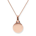 Collier pendentif rond gravable en or rose 9 carats de 40 à 45 cm