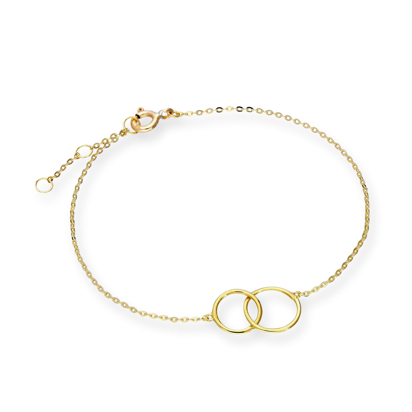 Bracelet Karma Circles en or 9 carats de 17,8 cm