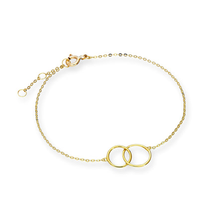 Bracelet Karma Circles en or 9 carats de 17,8 cm