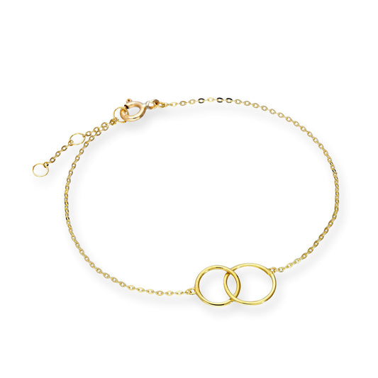 Bracelet Karma Circles en or 9 carats de 17,8 cm