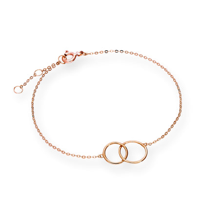 Bracelet Karma Circles en or rose 9 carats de 18 cm
