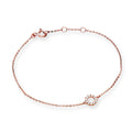 Bracelet Karma Circle 18 cm en or rose 9 carats et cristal CZ transparent
