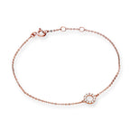 Bracelet Karma Circle 18 cm en or rose 9 carats et cristal CZ transparent