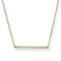 Barre en or 9 carats et cristal CZ transparent sur chaîne de 45 cm