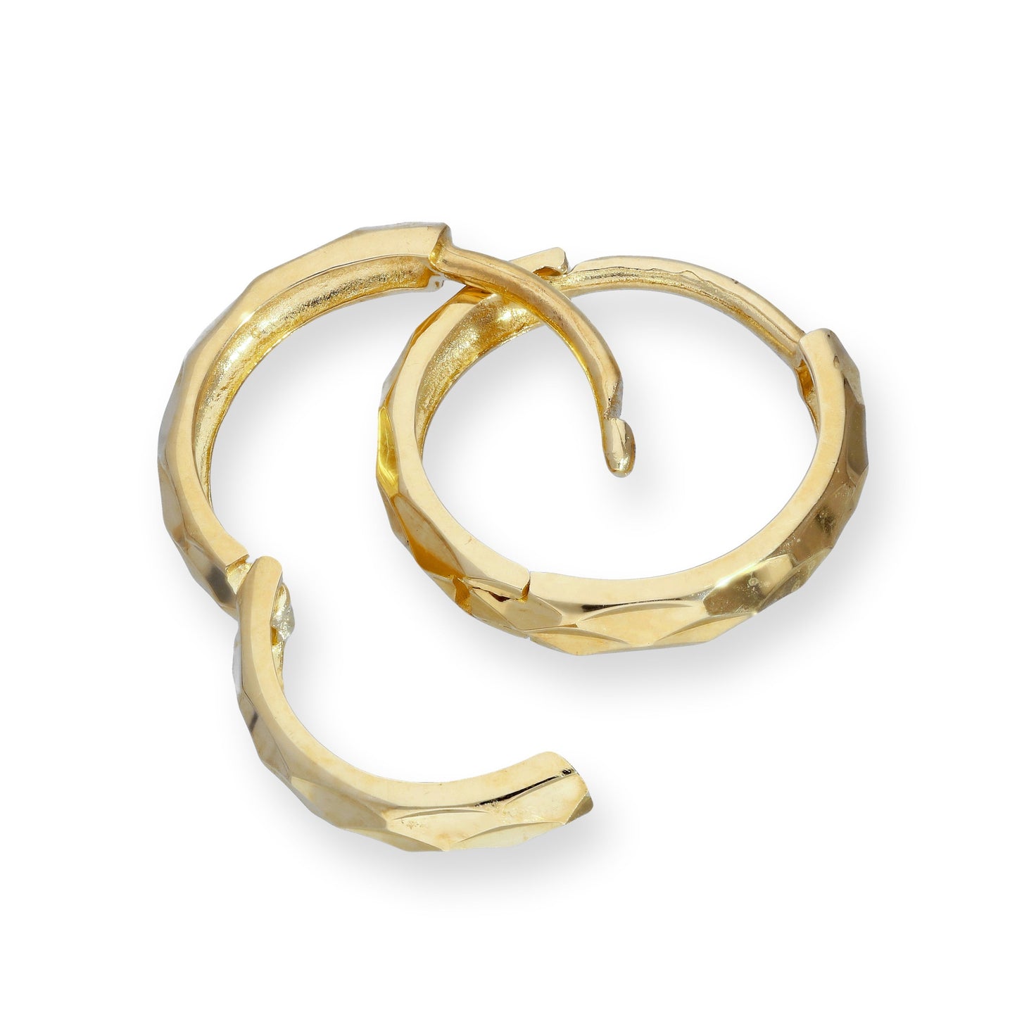 Boucles d'oreilles créoles à facettes en or 9 carats