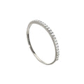 Bague d'éternité empilable en or blanc 9 carats et cristal CZ transparent, taille 48 - 62,5