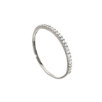 Bague d'éternité empilable en or blanc 9 carats et cristal CZ transparent, taille 48 - 62,5