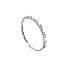 Bague d'éternité empilable en or blanc 9 carats et cristal CZ transparent, taille 48 - 62,5