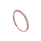 Bague d'éternité empilable en or rose 9 carats et cristal CZ transparent, taille 48 - 62,5
