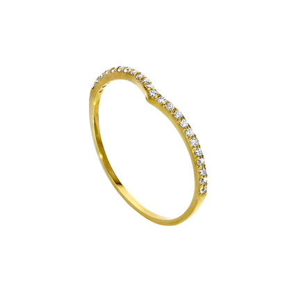 Bague d'éternité empilable en or 9 carats et cristal CZ transparent, taille IU