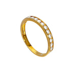 Bague d'éternité empilable en or 9 carats et cristal CZ transparent, taille 48 - 62,5