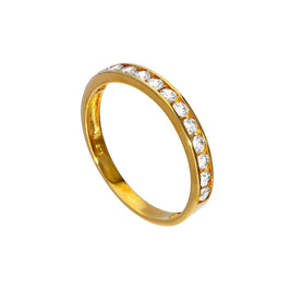 Bague d'éternité empilable en or 9 carats et cristal CZ transparent, taille 48 - 62,5