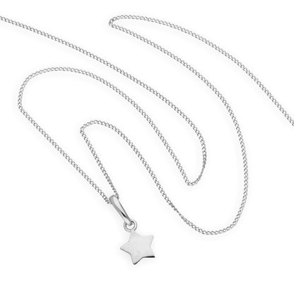 Collier avec pendentif étoile en or blanc 9 carats, 40 à 50 cm