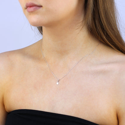 Collier avec pendentif étoile en or blanc 9 carats, 40 à 50 cm