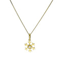 Collier avec pendentif flocon de neige en or 9 carats et cristal CZ transparent, 40 à 50 cm