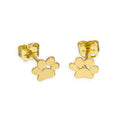 Boucles d'oreilles à tige en or 9 carats avec empreintes de pattes