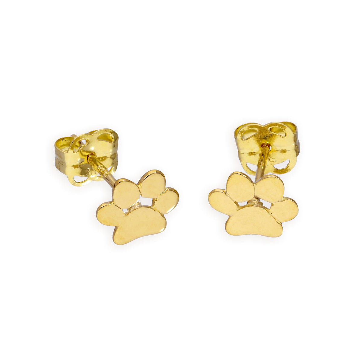 Boucles d'oreilles à tige en or 9 carats avec empreintes de pattes
