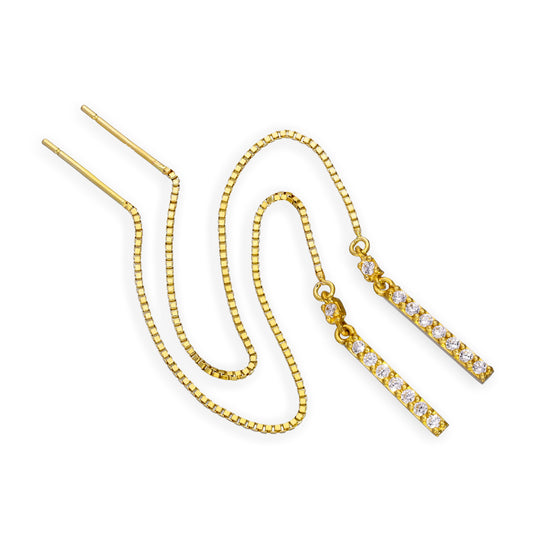 Boucles d'oreilles à tige en or 9 carats et cristaux CZ transparents