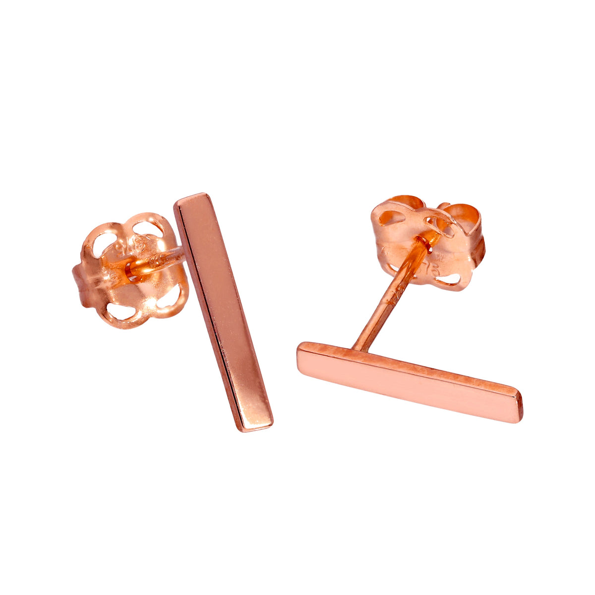 Boucles d'oreilles à tige en or rose 9 carats
