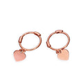 Boucles d'oreilles créoles en or rose 9 carats en forme de cœur