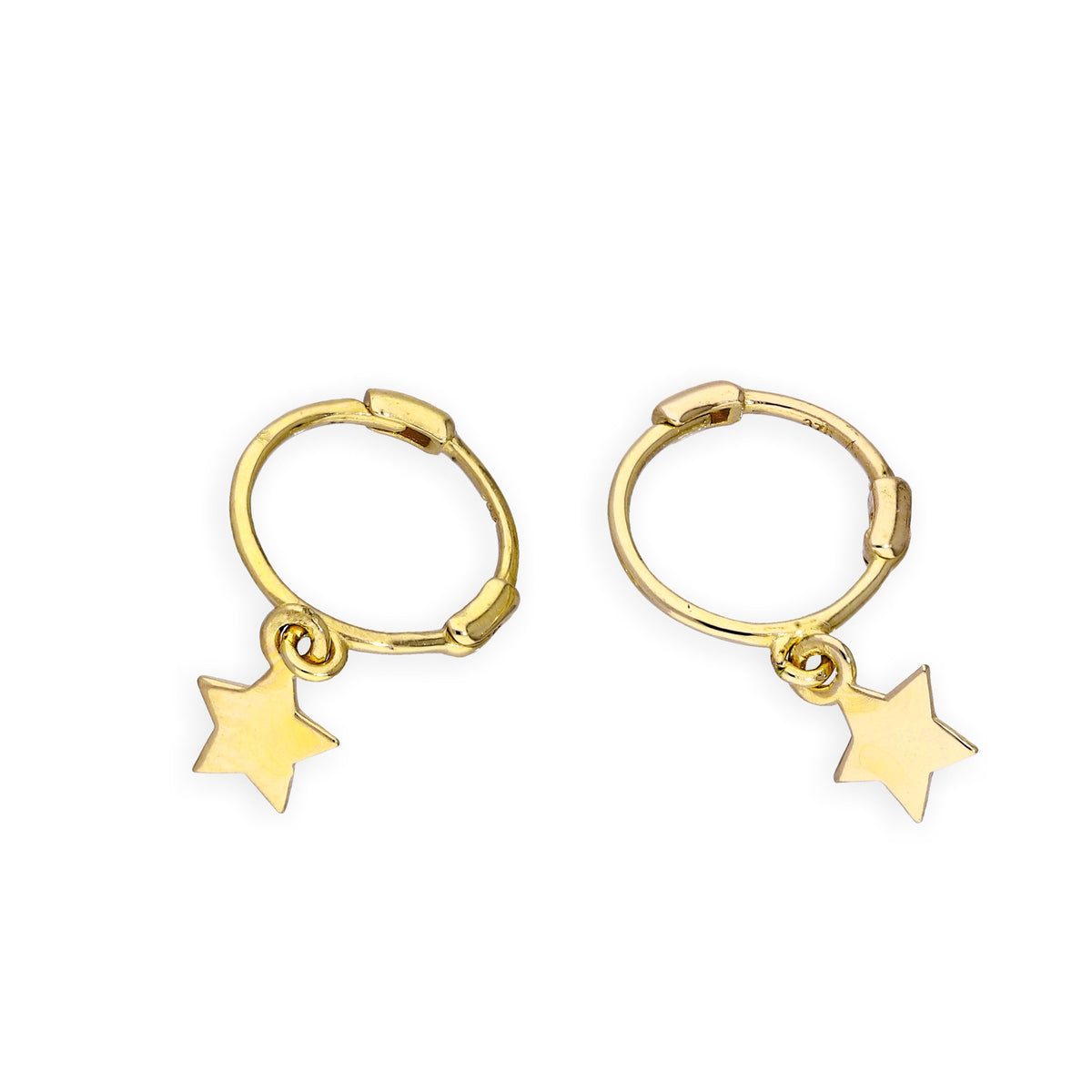 Boucles d'oreilles créoles étoiles en or 9 carats