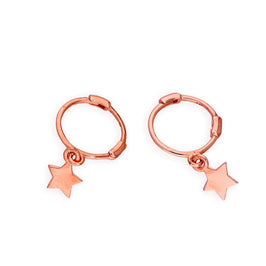 Boucles d'oreilles créoles étoiles en or rose 9 carats