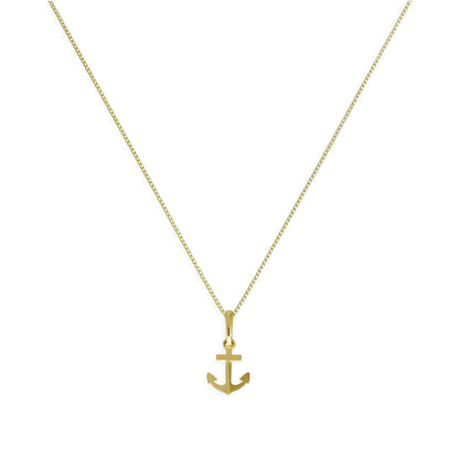 Collier pendentif ancre en or 9 carats de 40 à 50 cm