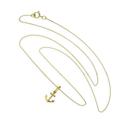 Collier pendentif ancre en or 9 carats de 40 à 50 cm