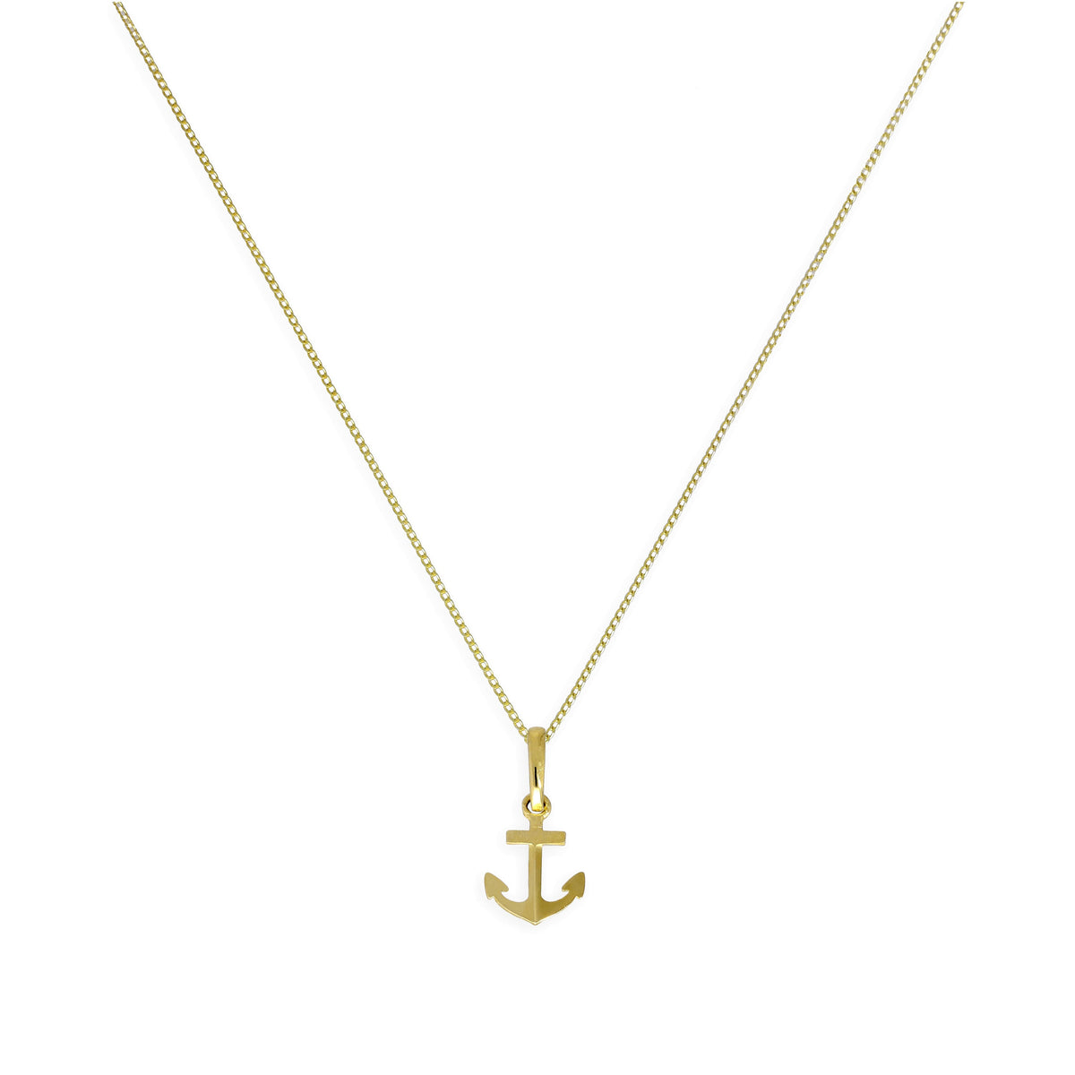 Collier pendentif ancre en or 9 carats de 40 à 50 cm