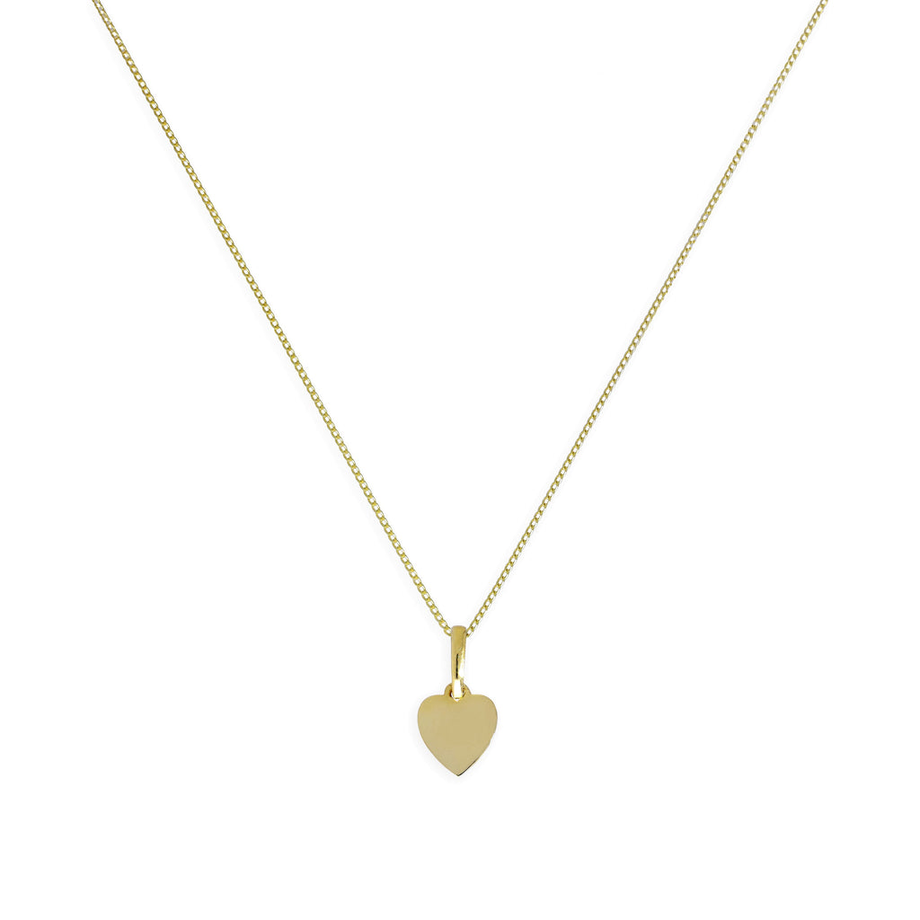 Collier pendentif petit cœur gravable en or 9 carats, 40 à 50 cm