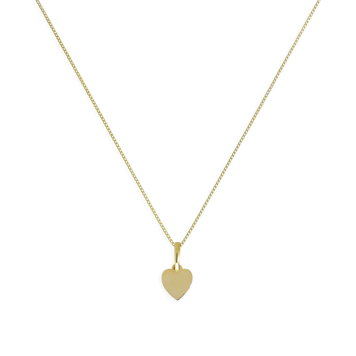Collier pendentif petit cœur gravable en or 9 carats, 40 à 50 cm