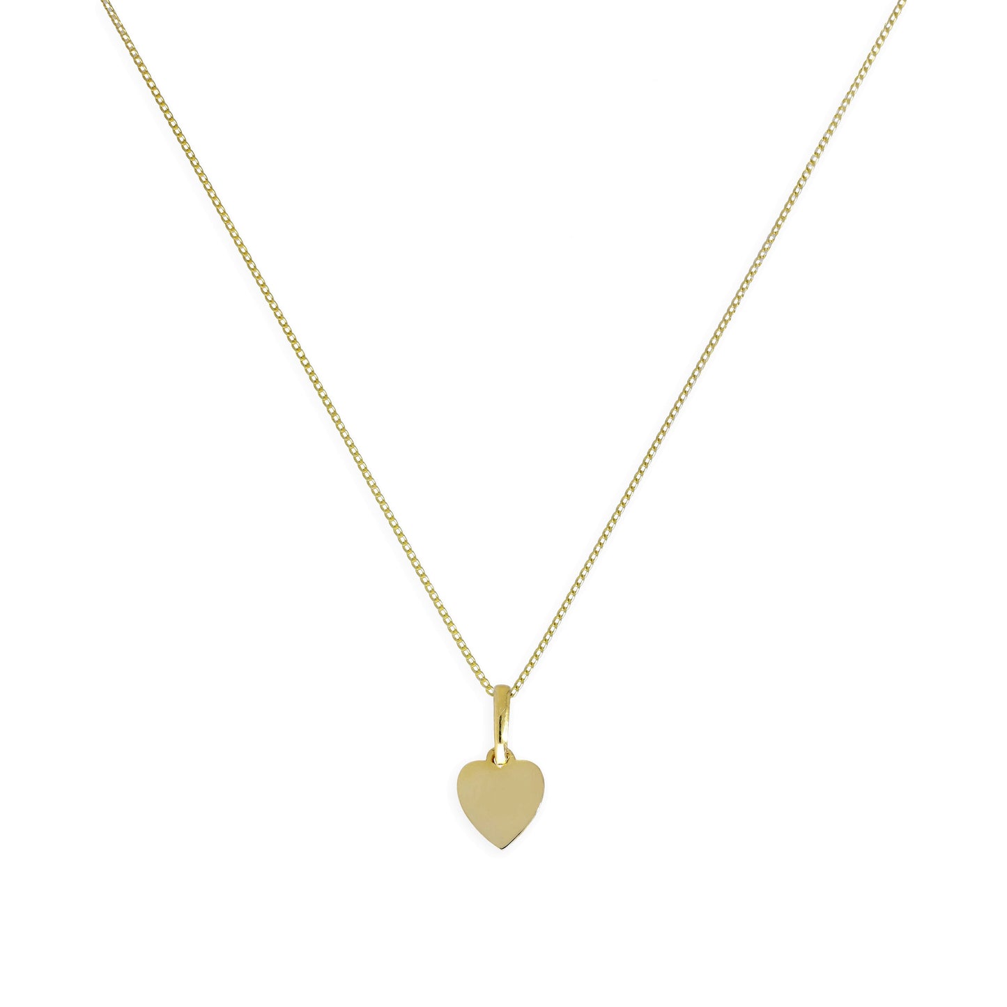 Collier pendentif petit cœur gravable en or 9 carats, 40 à 50 cm