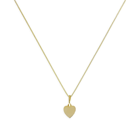 Collier pendentif petit cœur gravable en or 9 carats, 40 à 50 cm