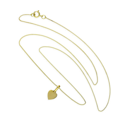 Collier pendentif petit cœur gravable en or 9 carats, 40 à 50 cm