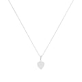Collier pendentif petit cœur gravable en or blanc 9 carats, 40 à 50 cm