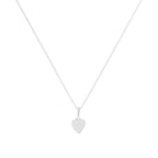 Collier pendentif petit cœur gravable en or blanc 9 carats, 40 à 50 cm