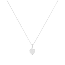 Collier pendentif petit cœur gravable en or blanc 9 carats, 40 à 50 cm
