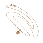 Collier pendentif petit cœur gravable en or rose 9 carats, 40 à 45 cm