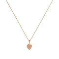 Collier pendentif petit cœur gravable en or rose 9 carats, 40 à 45 cm