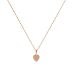 Collier pendentif petit cœur gravable en or rose 9 carats, 40 à 45 cm
