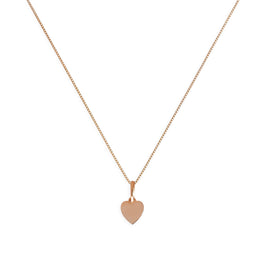 Collier pendentif petit cœur gravable en or rose 9 carats, 40 à 45 cm