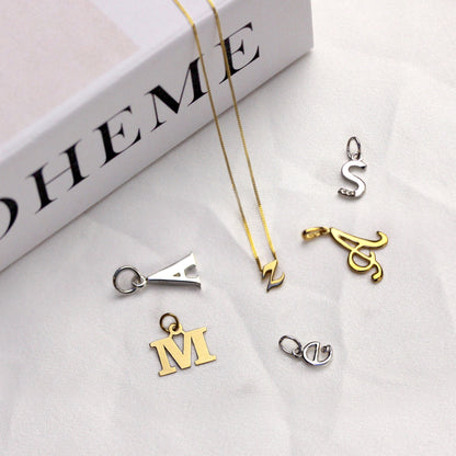Collier pendentif minuscule lettre Z en or 9 carats, 40 à 50 cm