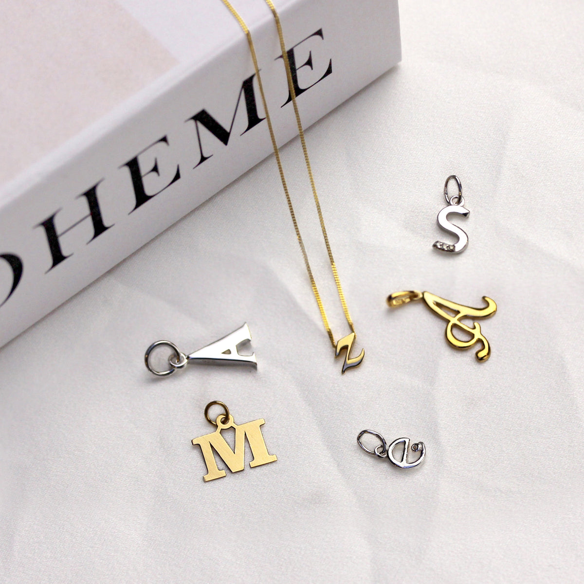 Collier pendentif minuscule lettre Z en or 9 carats, 40 à 50 cm