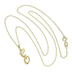 Collier avec pendentif en or 9 carats, lettre E, calligraphie fantaisie, 40 à 50 cm