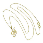 Collier avec pendentif en or 9 carats, lettre H, calligraphie fantaisie, 40 à 50 cm