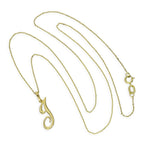 Collier avec pendentif en or 9 carats, lettre J, calligraphie fantaisie, 40 à 50 cm